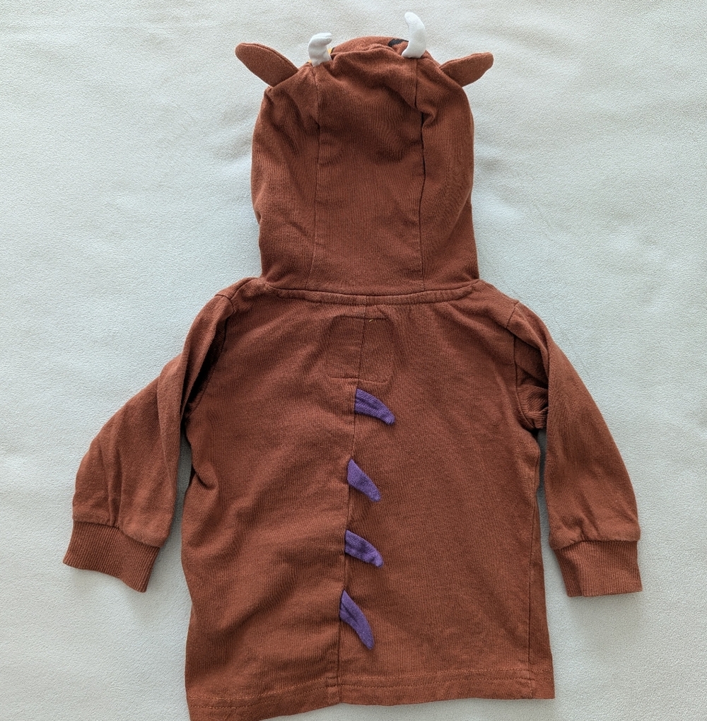 🏷️ Gruffalo Baby Hoodie Brown Character Mouse Ears Prickles 6-9 Months  Costume - Picture 2 of 10